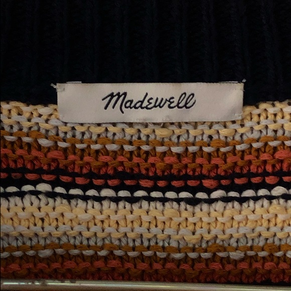 MADEWELL Arden cotton v-neck long-sleeved boxy fit striped sweater, size M. - Picture 7 of 8